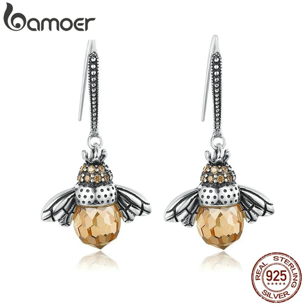 Bee Drop Earrings for Women Lovely Insect Earrings Fine Jewelry Gift
