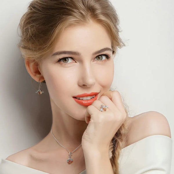 Bee Drop Earrings for Women Lovely Insect Earrings Fine Jewelry Gift