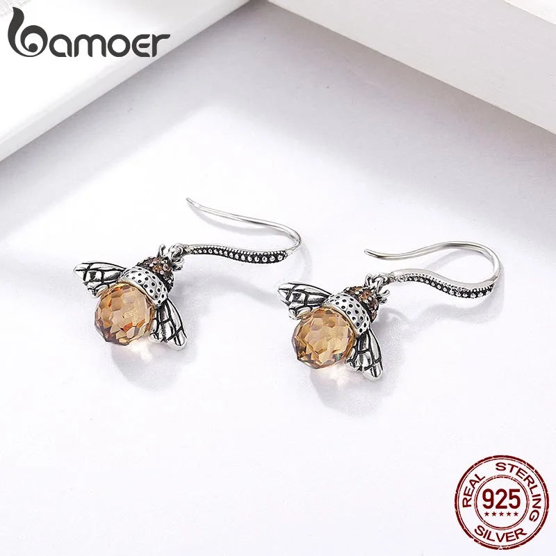 Bee Drop Earrings for Women Lovely Insect Earrings Fine Jewelry Gift