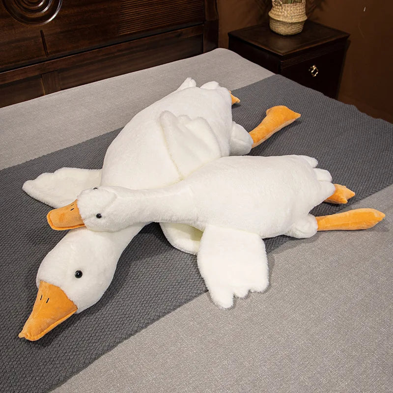 Giant Size Fluffy Duck Plush Toys Sleep Pillow Cute Animal Stuffed Swan Goose Plushies Dolls Floor Mat Kids Girls Birthday Gift