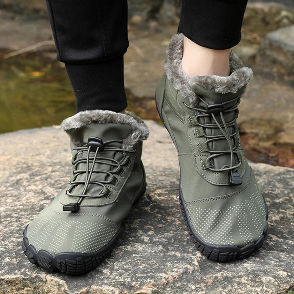 2023 Winter Boots for Men Women Snow Barefoot Casual Shoes Outdoor Work Shoes Ladies Warm Fur Men Ankle Shoes Male Snow Boots
