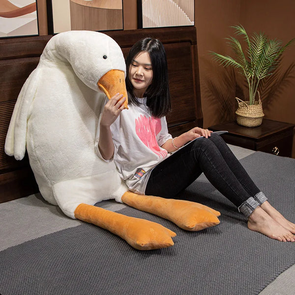 Giant Size Fluffy Duck Plush Toys Sleep Pillow Cute Animal Stuffed Swan Goose Plushies Dolls Floor Mat Kids Girls Birthday Gift