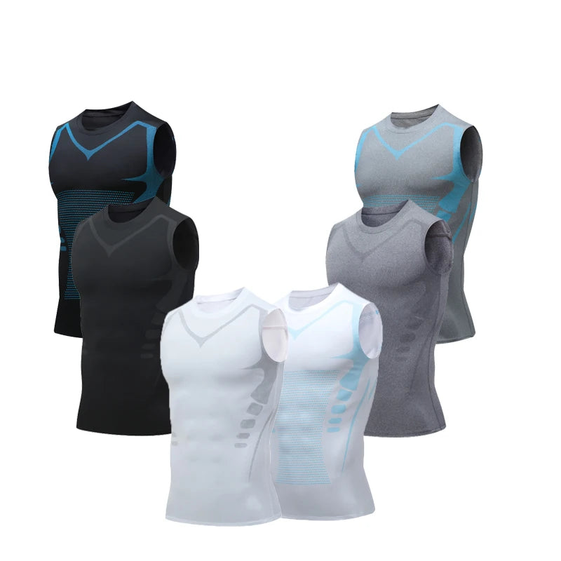 Summer Plus Size Tank Top Men Elastic Gym T Shirt Compression Sleeveless Shirt Bodybuilding Vest Basketball Tank Top Man Clothes