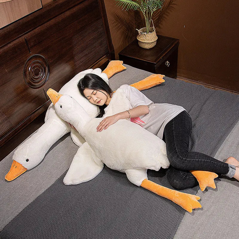 Giant Size Fluffy Duck Plush Toys Sleep Pillow Cute Animal Stuffed Swan Goose Plushies Dolls Floor Mat Kids Girls Birthday Gift