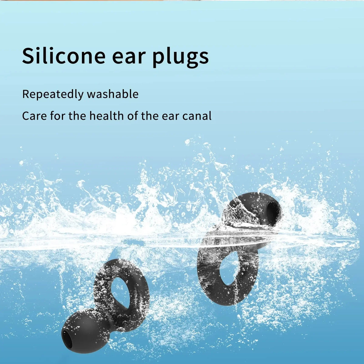 HUAK 8 Ear Tips in XS/S/M/L Quiet Ear Plugs for Noise Reduction – Super Soft, Reusable Hearing Protection for Sleep,Swim, Work